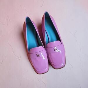 Frances Valentine Twiggy Pink Patent Loafer 8.5